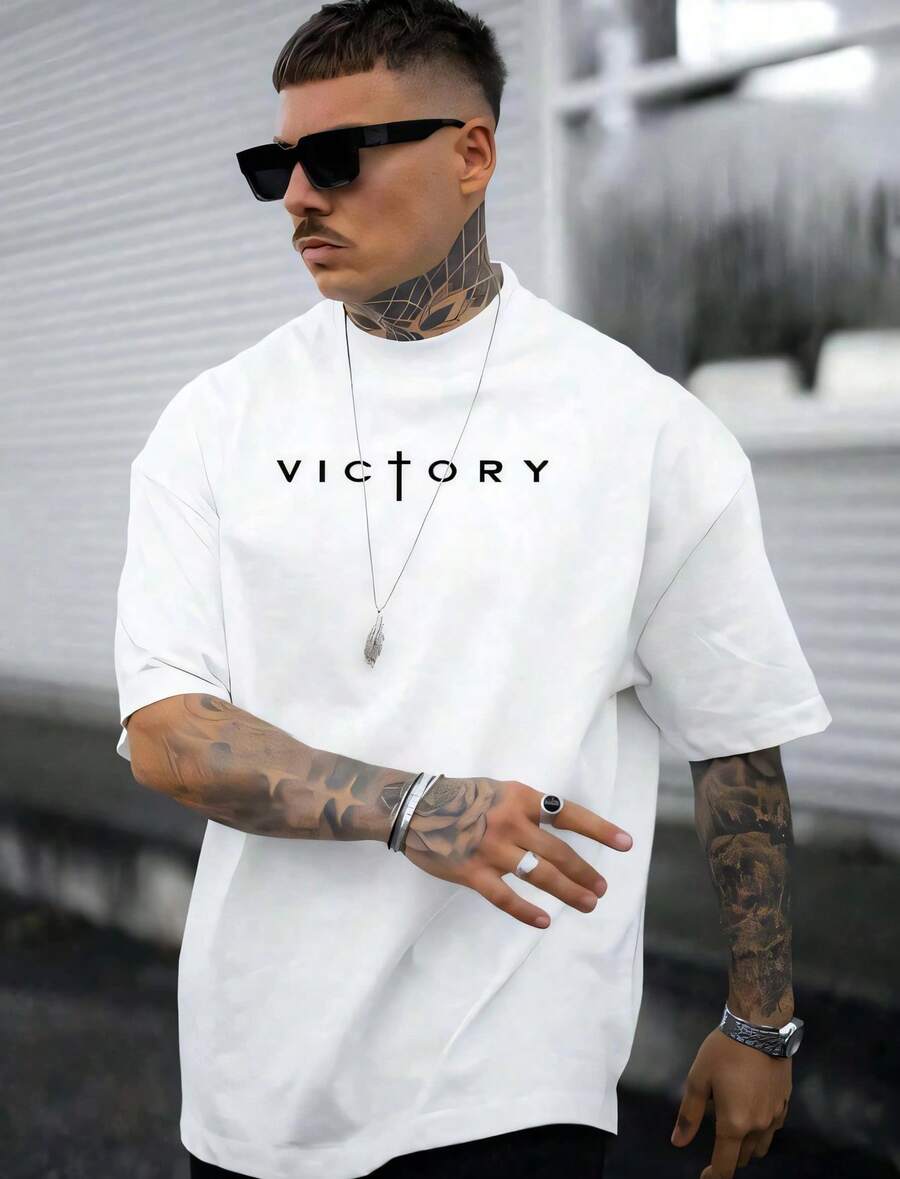 Crossfit Victory - T-shirt noir pour homme, col rond,
